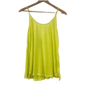 Free People We the Free Tissue Tank Strappy Back Medium Yellow Boho Colorful